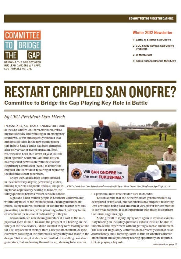 2012 CBG Annual Newsletter Winter